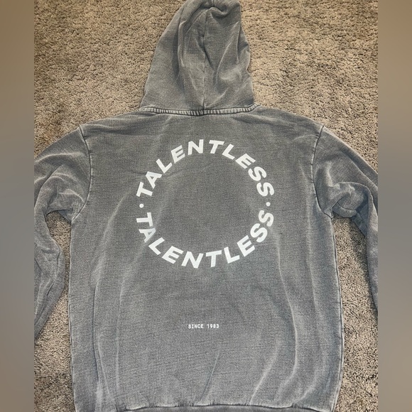 TALENTLESS MENS CIRCLE LOGO PREMIUM GREY HOODIE SZ SMALL - Picture 5 of 6